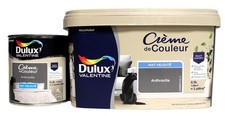 Lot Peinture DULUX VALENTINE "Anthracite" MAT Velouté 2,5L + 0,5L
