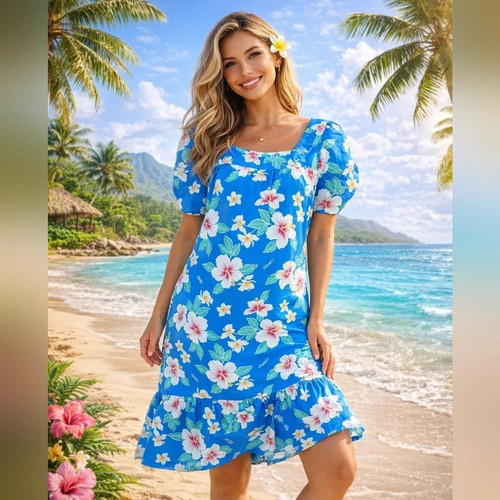 Vintage hawaiian blue hibiscus - hawaiian,