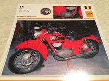 Carte moto FN 250 cm3 M24 proto 1957 collection Atlas Motorcycle Belgique