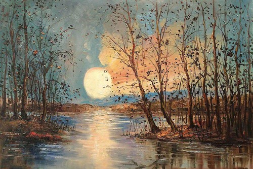 Paysage riviere surealiste - paysage,