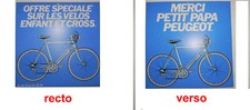 Lot of 2 x Vintage Peugeot Cardboard Advertising Plates 