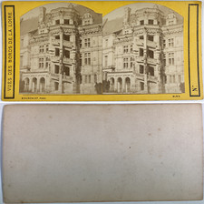 France, Blois, L&#039;semi-exterior staircase of the castle, vintage albumen print,