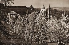 1940s Vintage PRAGUE Petrin Hills Tree Blossoms Landscape PLICKY Photo Art 16X20