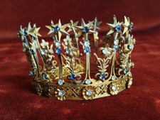 Rare - Couronne de Vierge de Procession en bronze doré et sculpté - 19eme -