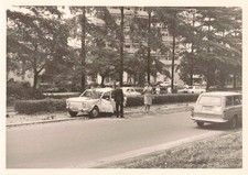OLD PHOTOGRAPH A STREET AFTER THE STORM CRASHED VINTAGE CARS