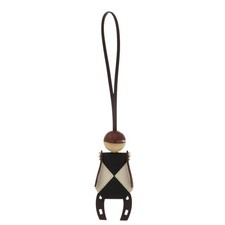 Unused Hermès Jockey Vau Barenia Chevre Black Mushroom Rouge Cellier Bag Charm, 