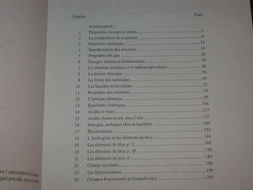 Chimie générale - chimie,