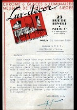 PARIS (IV°) FURNITURE SEATS LUMINAIRES CHROME Vintage "LUX-DECOR" in 1950