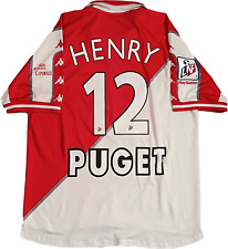 vintage soccer jersey AS MONACO jersey Henry 1998 1999 Kappa Fedcom Puget