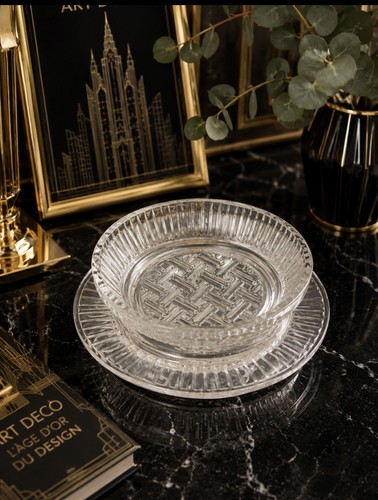 Coupe verre plateau argenté - verre,