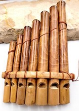Flûte de pan en bambou et bois,7 becs,flûte péruvienne,artisanale