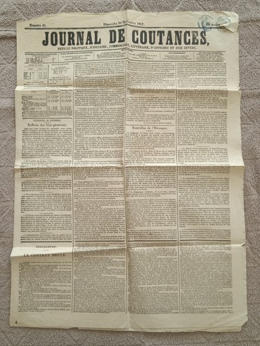 Journal ancien 1862 - -,