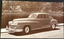 Advertising Vintage Postcard Chrysler 1946 Saratoga or New Yorker Sedan