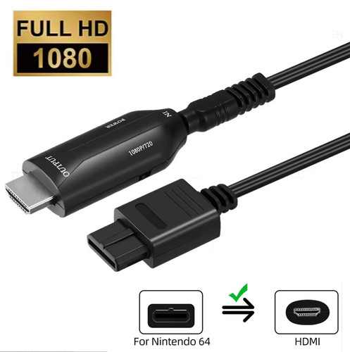 Câble n64 vers hdmi 1080p - câble,