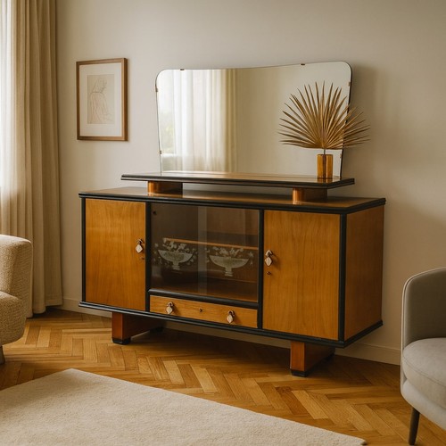 Buffet vintage design plaqué - design,