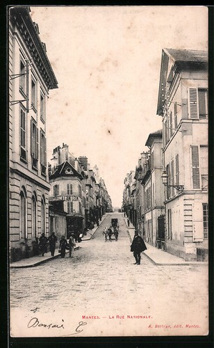 Cpa mantes rue nationale - cpa,