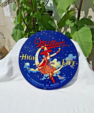 MILLER the champagne of bottle beer enamel plate diameter 28.5 cm U.S.A