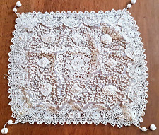 19th Century Irish Lace Embroidered Soutache Placemat 25cm x 25cm