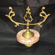 RARE petie Toupie marbre rose et laiton,pendule, décoration