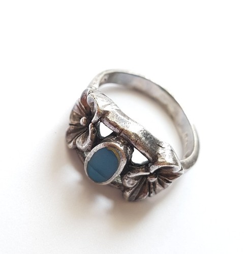Ancien bague argent motif - bague, en