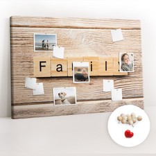 Tableau d'affichage Tableau en liège Punaises 120x80 Inscription familiale