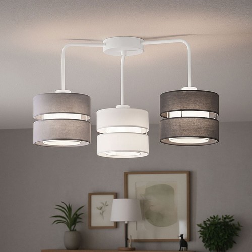 Lampe plafond ronde grise - lampe,