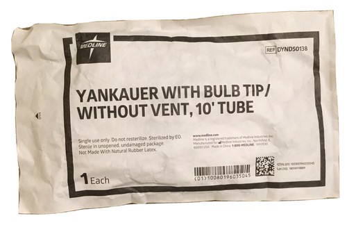 Medline yankauer with bulb - yankauer,