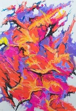 Abstract Modern Painting Red Contemporary Painting Drawing Erotic Colors