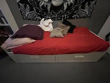 Lit banquette / d’appoint blanc « BRIMNES » IKEA vendu avec les matelas