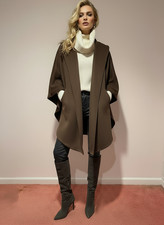 Adrienne Landau Brown Pancho Style Coat