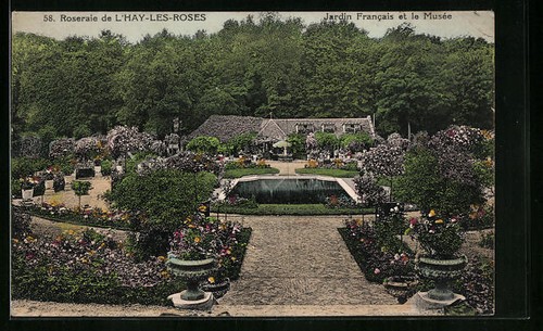Cpa hay les - l´hay-les-roses,, roseraie