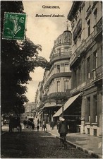 Old postcard Charleroi Boulevard Audent Belgium (1277790)