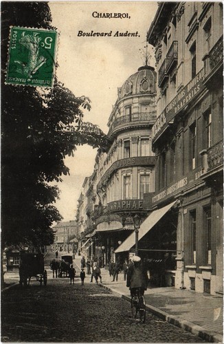 Cpa charleroi boulevard audent - charleroi,