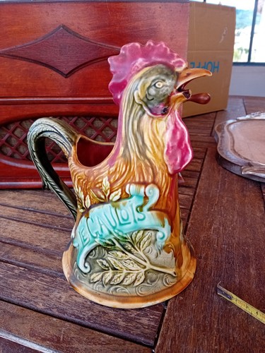 Ancien pichet coq barbotine - coq, "