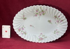 HAVILAND SYLVIA WHITE PINK PINK FLOWERS SERVING PLATTER SYLVIE SERVING DISH A