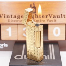 Briquet Dunhill motif tartan doré _ nettoyé par ultrasons_fonctionne