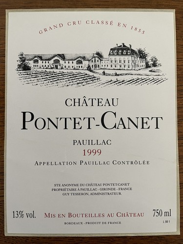 étiquette château pontet - Étiquette,