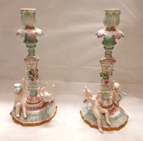 Paire bougeoirs 19e siècle - de,