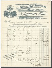 Facture - Magnier Ainé laine à tricoter à Rosoy par Hortes 1904