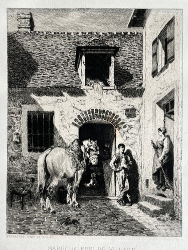 Veyrassat gravure eau forte - veyrassat,