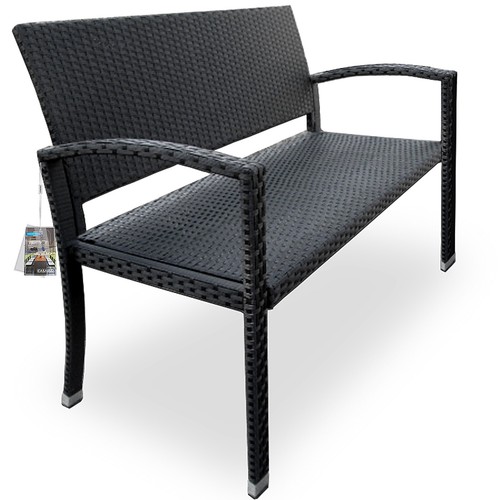 Banc jardin polyrotin noir - de,