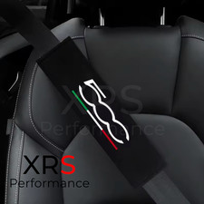 Pair of Seat Belt Shoulder Covers Pads Protectors x 2 Fiat 500 Printed
