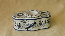 ROUEN CLAMENCY FAIENCE INKWELL*
