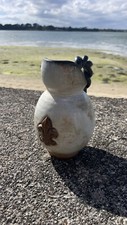 Ceramic pitcher BOUFFIOULX signed Roger Guérin FLEUR DE LYS braided socket