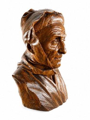Buste bois sculpté vieille - bois,