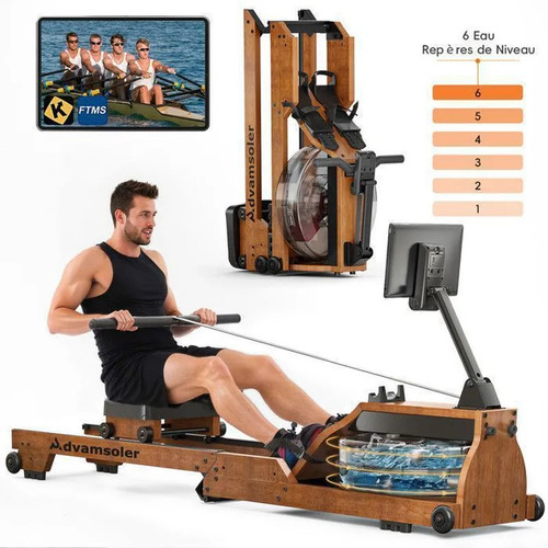 Rameur eau bois - bois, pliable