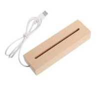 YWNYT ‎TX00612-2YW Lumières LED, base d'écran, bois rectangulaire, USB, 2...