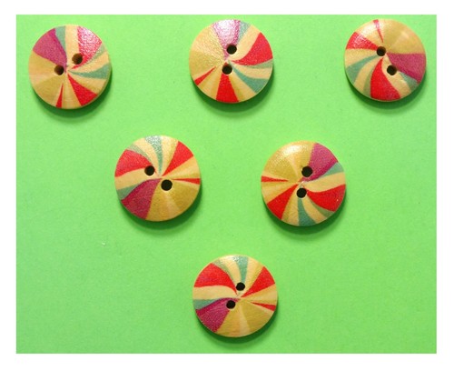 Lot boutons bois - boutons, rond