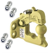 Crochet D'attelage Mixte Boule remorque Attelage 4 Trous Jaune avec visserie