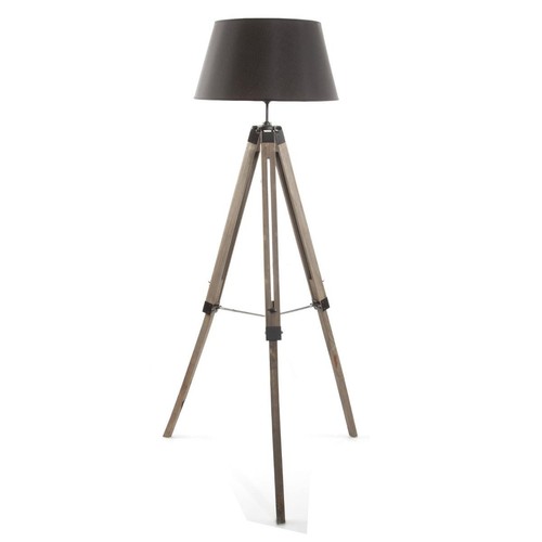 Lampadaire trépied bois - lampadaire,